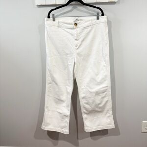 Vineyard Vines Mariner Crop High Rise Wide Leg White Denim Size 32